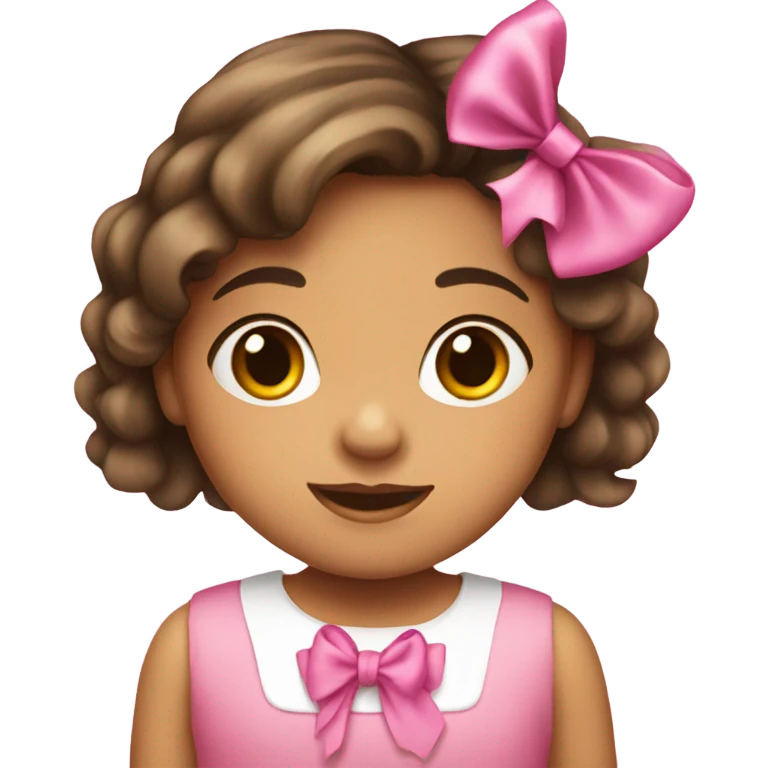 Hispanic little girl with pink bow emoji