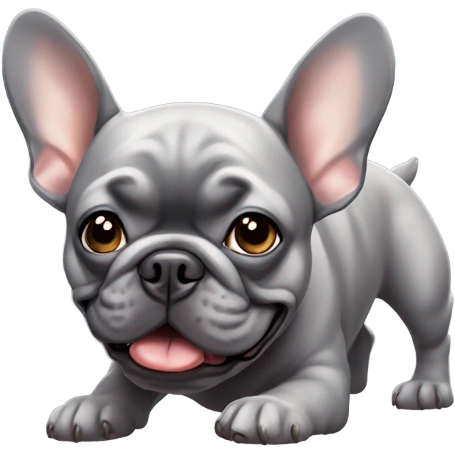 Grey French bulldog  emoji