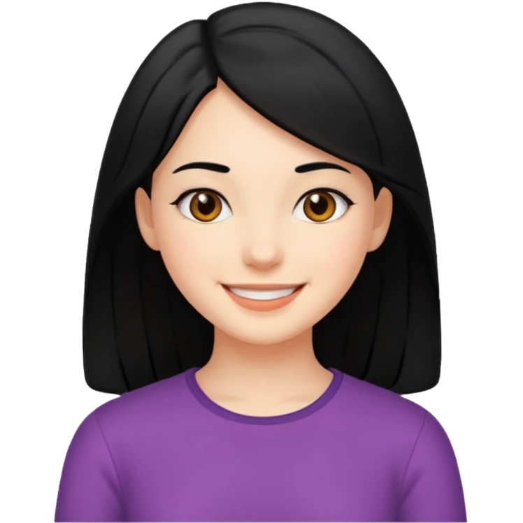 Girl with black hair sex emoji