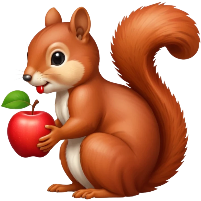 Squirrel Kiss Apple ￼ emoji