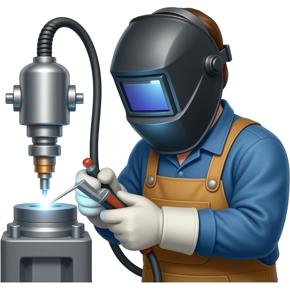 DOUBLE WELDING PERSON WITH MACHINE emoji