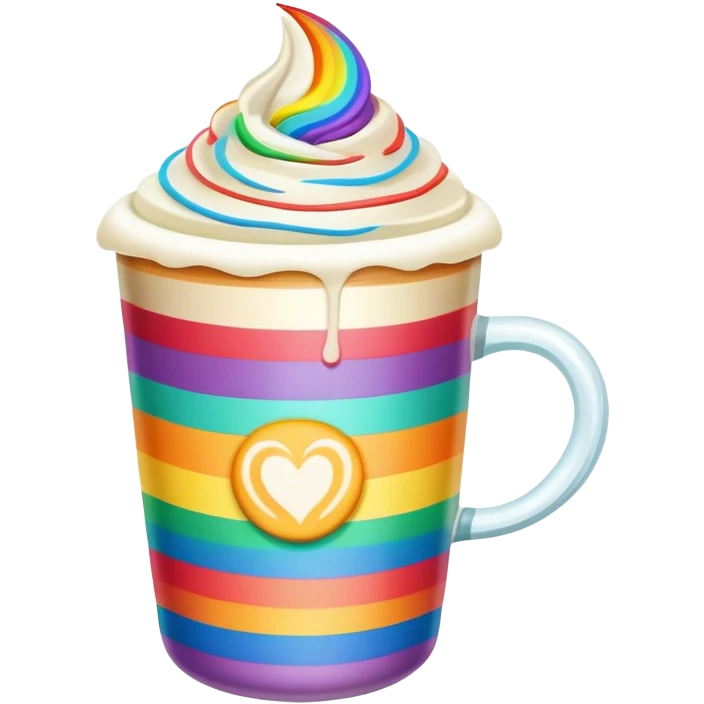 Magical rainbow latte emoji