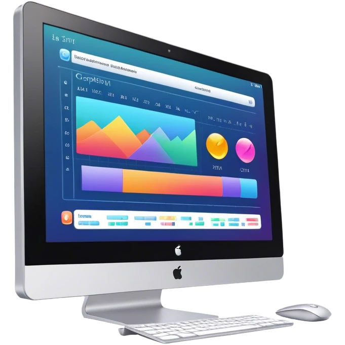 Create an emoji for animation and motion design. Show a computer monitor displaying the animation creation process, with a timeline, keyframes, and motion effects. Use modern, vibrant colors. No emojis or smiley faces. Transparent background. emoji