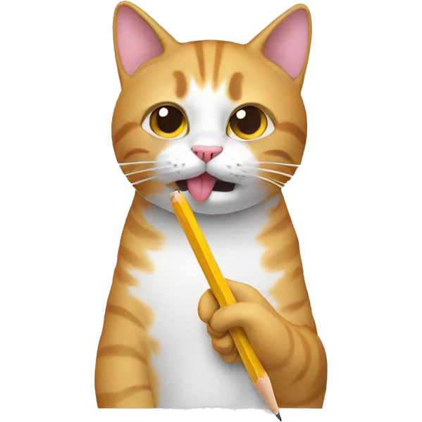 cat eating pencil emoji