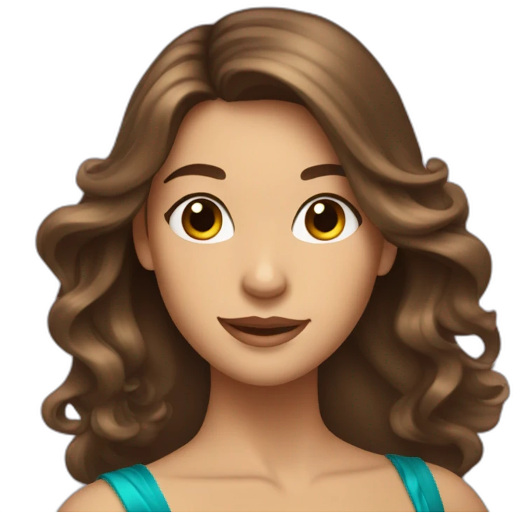a brown-haired woman with long hair, brown eyes, who dances ballroom dancing emoji