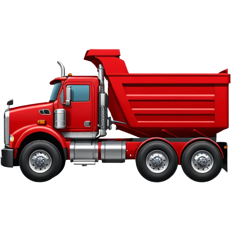 Kenworth triaxle dump truck, side view emoji