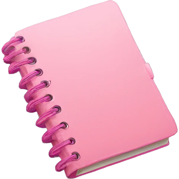 cute pink notebook realistic emoji