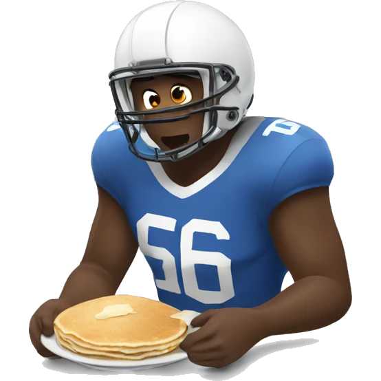 football player eating pancakes emoji