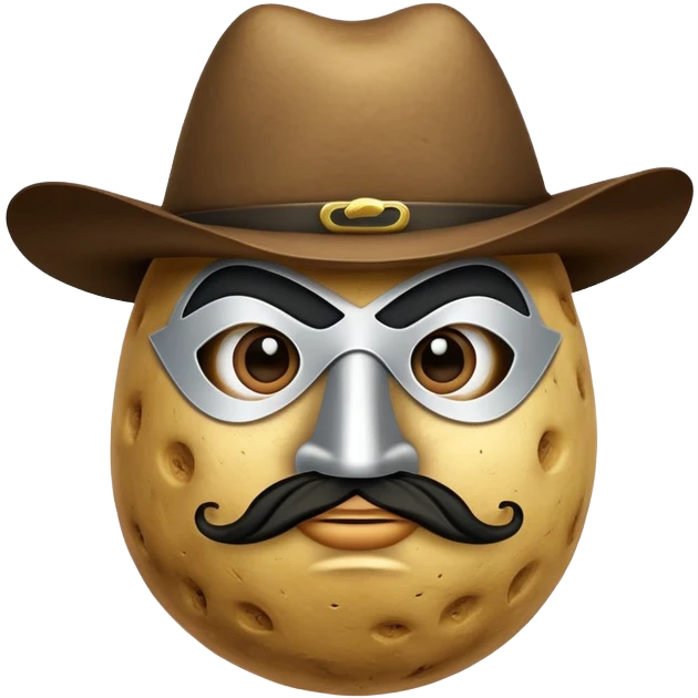 potato with a Zorro mask emoji