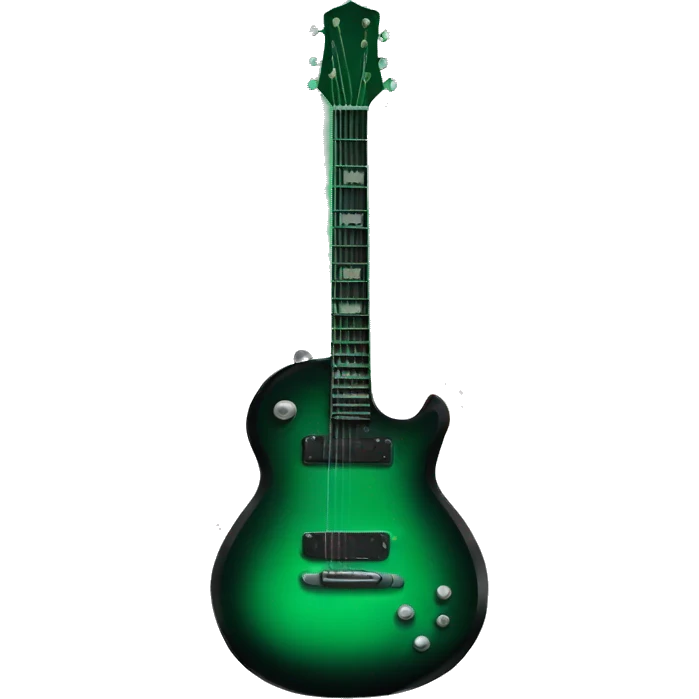Black and emerald green guitar emoji