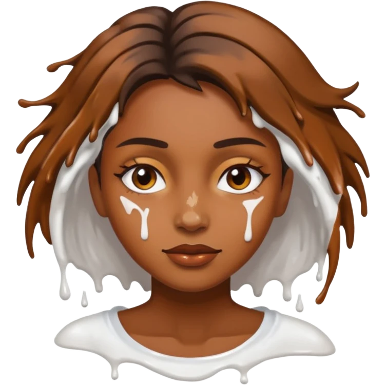Woman brown splashed white emoji