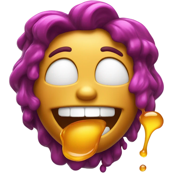 Emoji with honey dripping from its mouth emoji