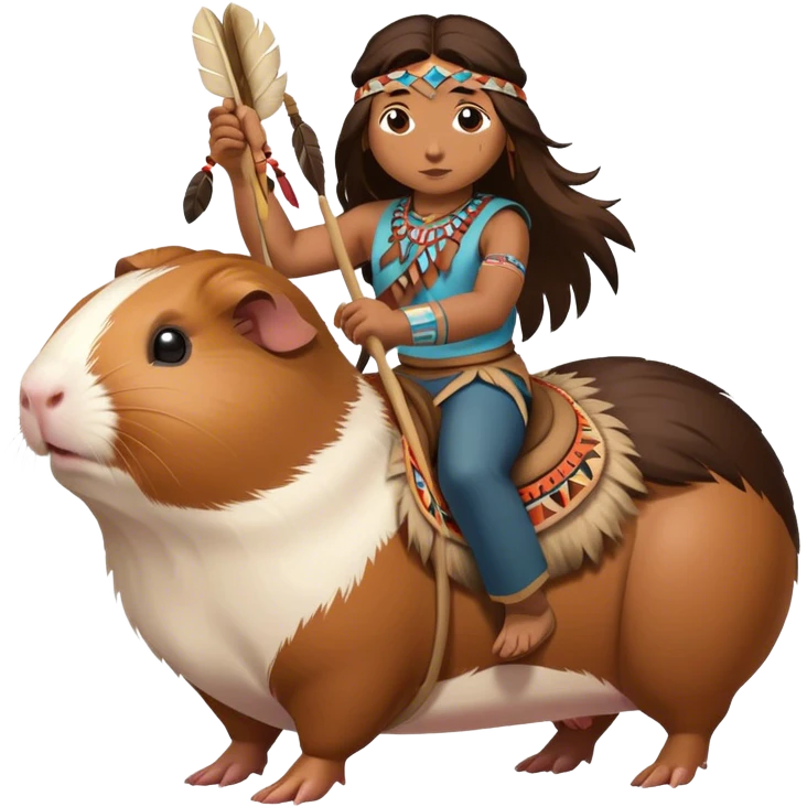 Native American riding Guinea pig  emoji