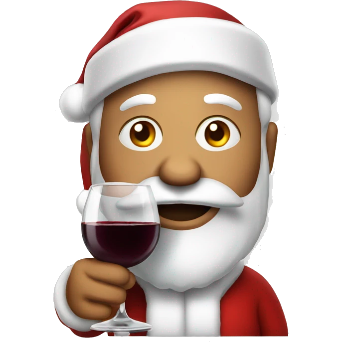 Santa with a glass of red wine emoji