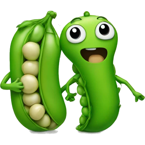 Pea holding hands with a slug emoji