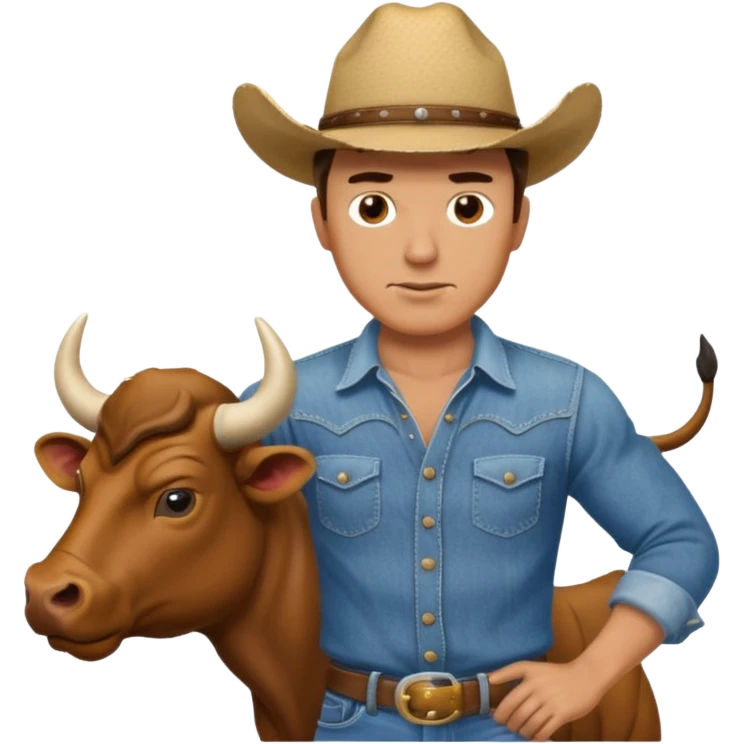 Vaqueiro derrubado o boi emoji