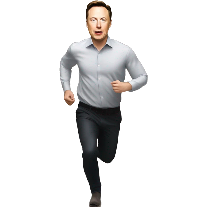Ilon Musk runs to the right emoji