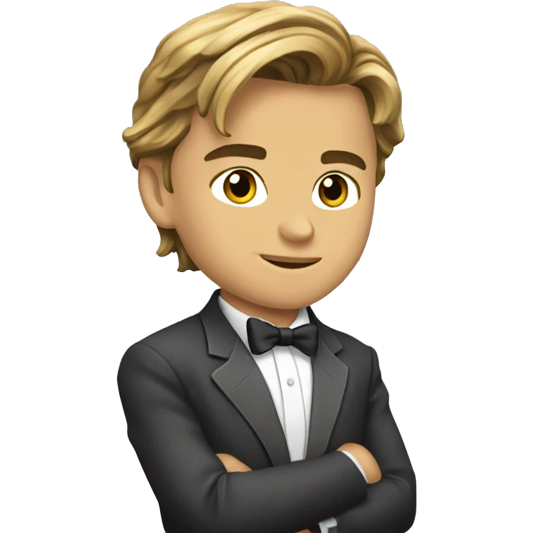 Young Leonardo DiCaprio proposing  emoji