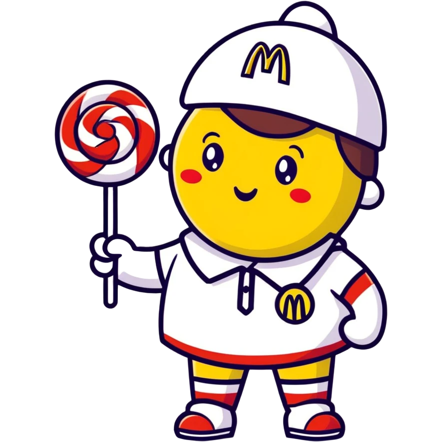 Candy lollipop working at McDonald  emoji