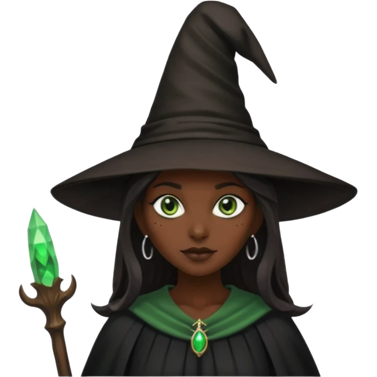 dark skin witch with witch hat emoji