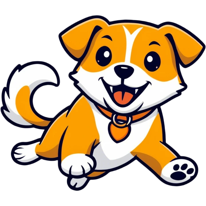 Dog jumping up emoji