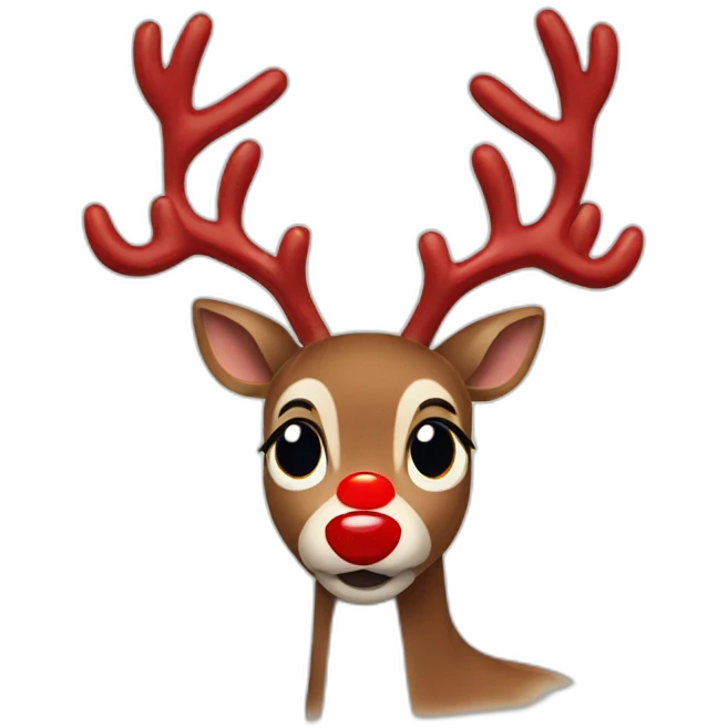 rudolph with red nose emoji