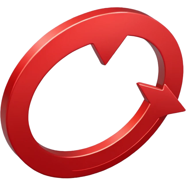 Prompt 15: "Is your backup plan."
Graphic: 🔄 Refresh/loop arrows icon (white with red highlights).
Animation: Arrows rotate smoothly.
Background: Transparent. emoji