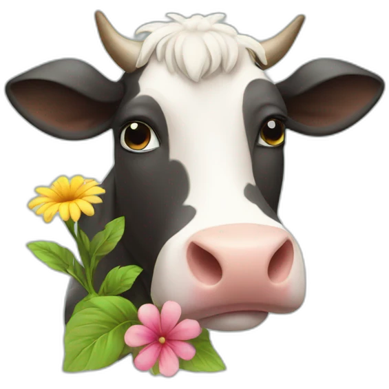cow with flower emoji