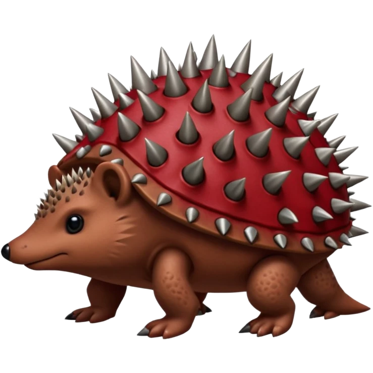 Red turtle with hedgehog spikes on its back emoji