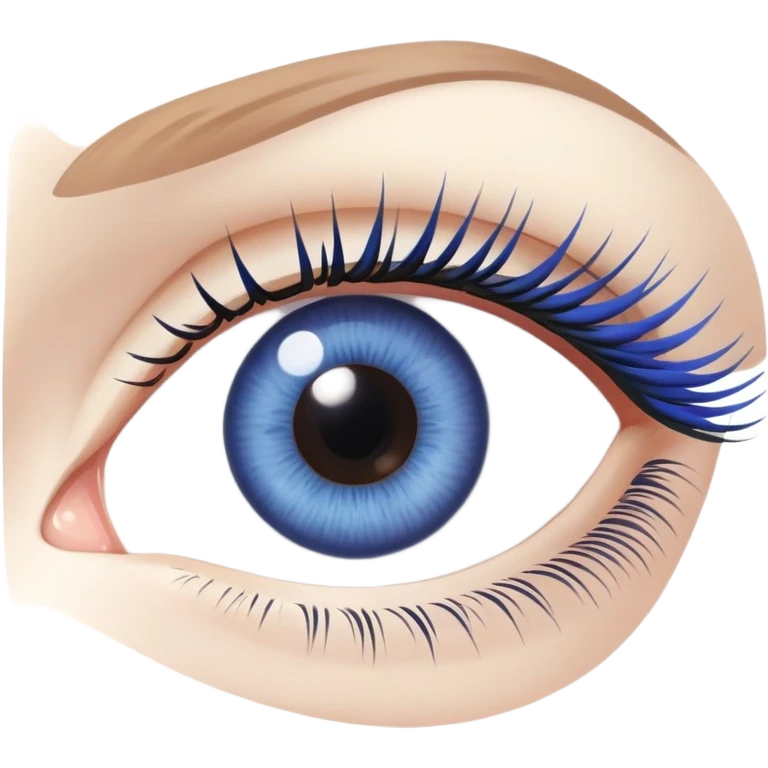 human eye with blue iris and detailed eyelashes emoji