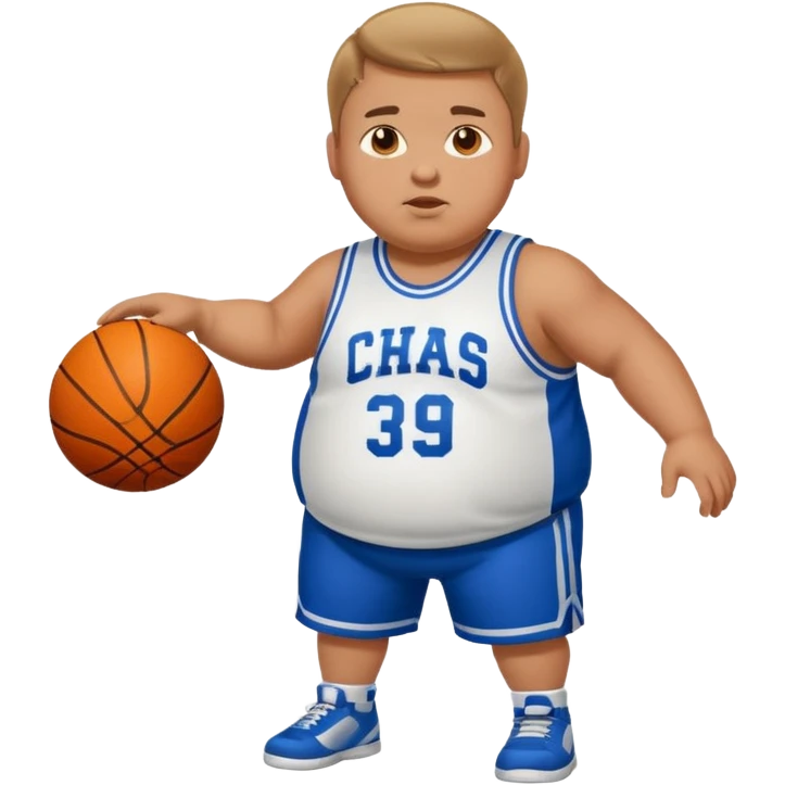Fat boy playing basketball  emoji