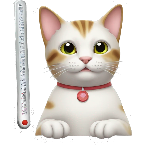 cat holding thermometer  emoji