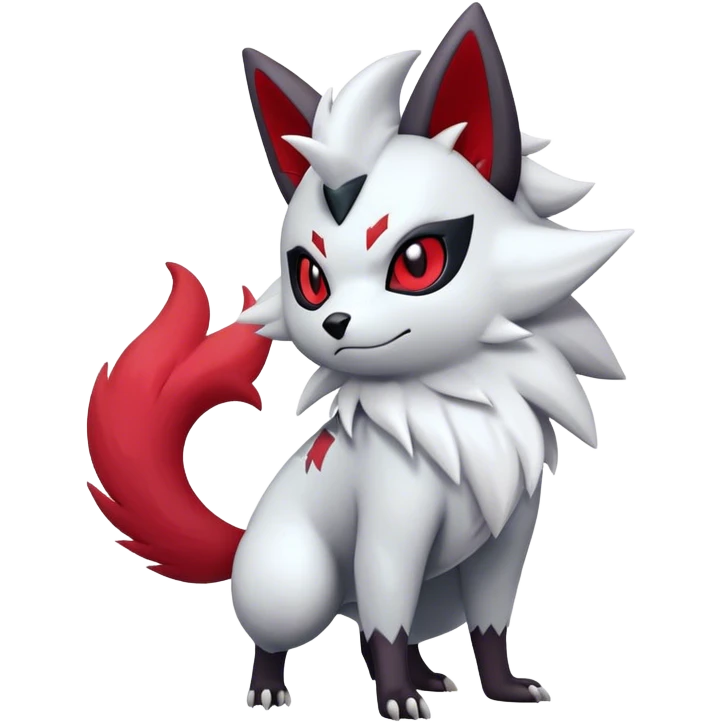 Epic Shiny Cute Kawaii Zangoose-Zorua-Zoroark-Pokemon-fakemon-hybrid-animal Full Body  emoji