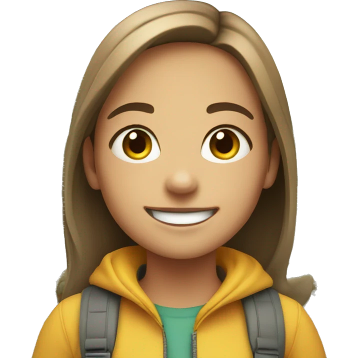 smiling girl in outdoor scene emoji