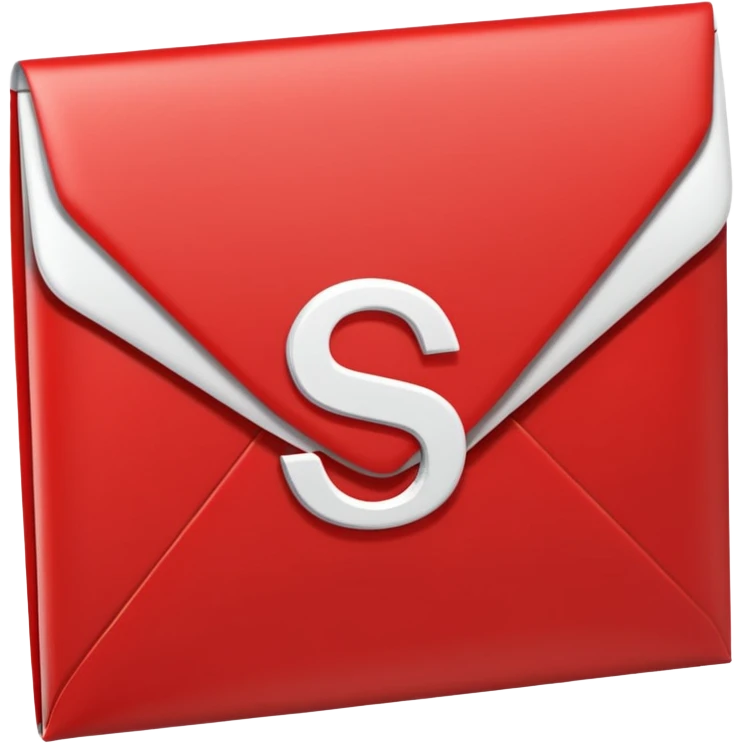red envelope letter with white "S" logo emoji
