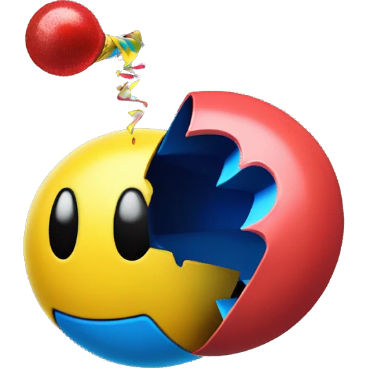 Pac-Man with a party popper  emoji