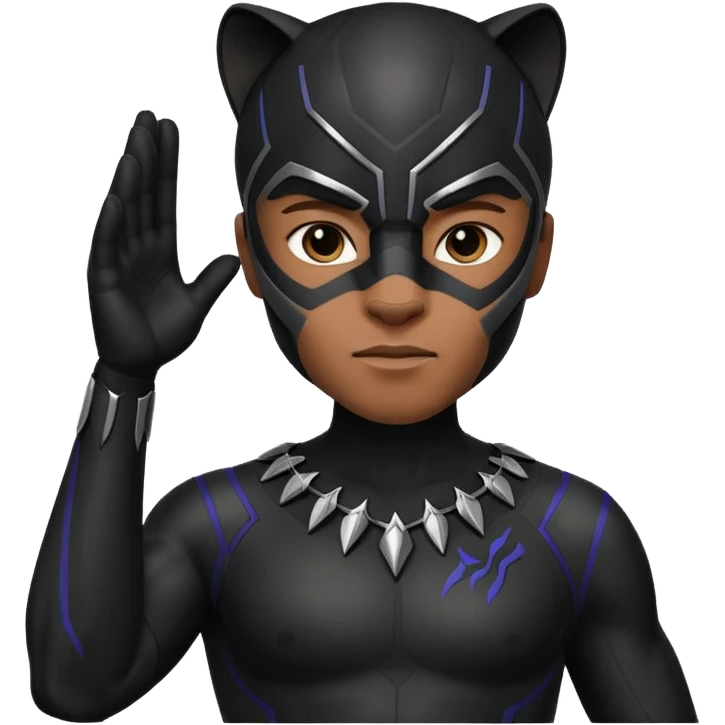 Black Panther doing Wakanda salute  emoji