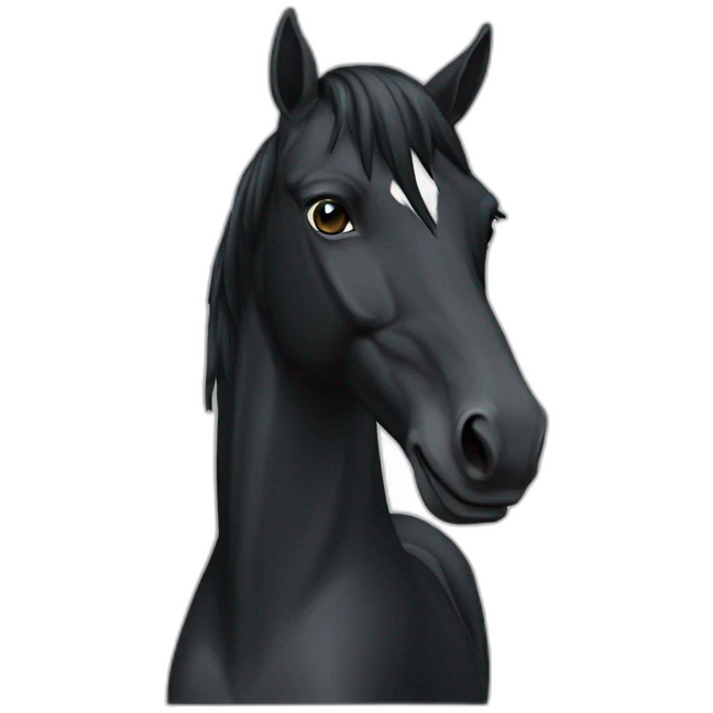 Cheval noir emoji