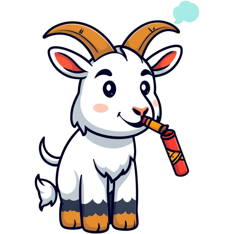 goat smoking a blunt emoji