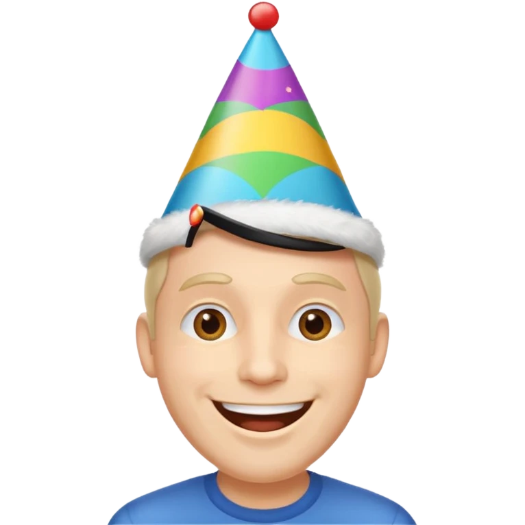 Emoji de un hombre feliz de festejo solo cabeza  emoji