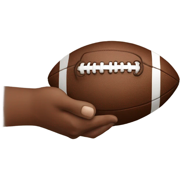 Hand holding football emoji
