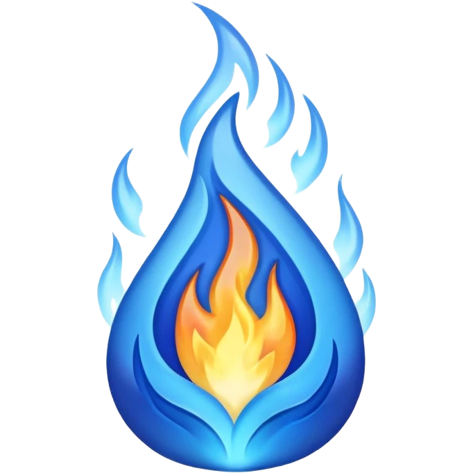 Blue fire  emoji