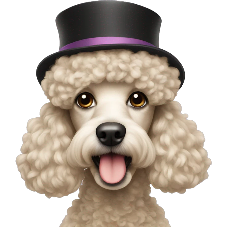 poodle with hat emoji