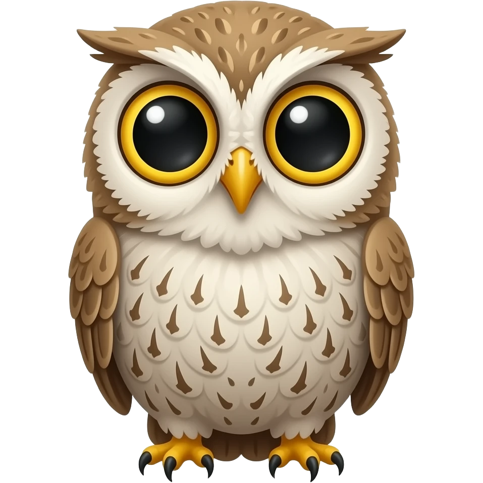 Owl with huge eyes bulging emoji
