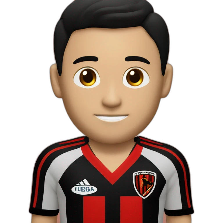 Liga Deportiva Alajuelense uniform no shields vertical bars color black red no shields emoji