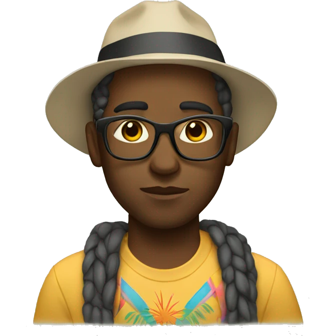 Coachella attendee with serious study vibes emoji