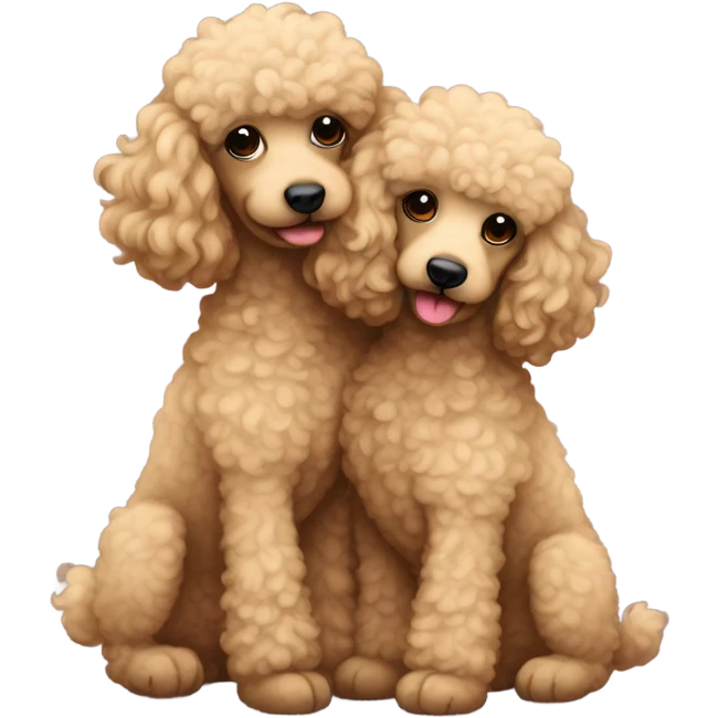 Poodles hugging eachother emoji