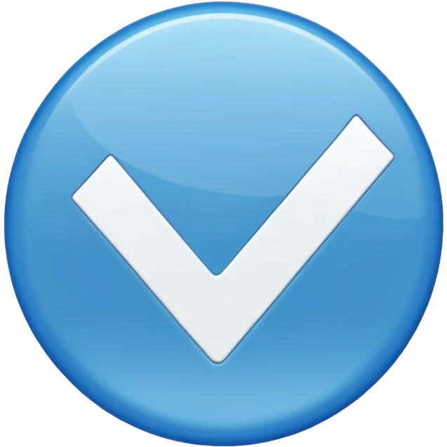 Give me a blue color round shape right emoji like verification tick emoji