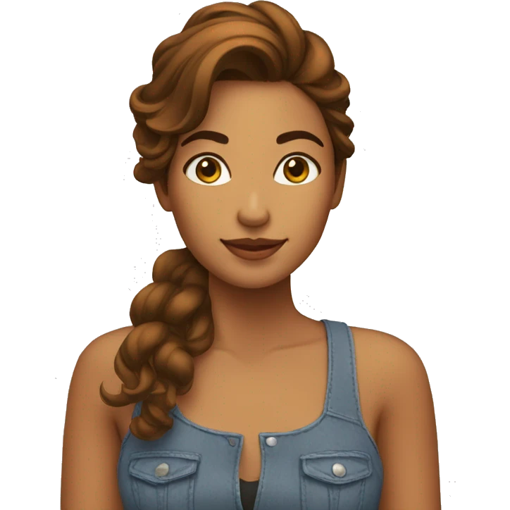 Chica con el pelo marrón  emoji