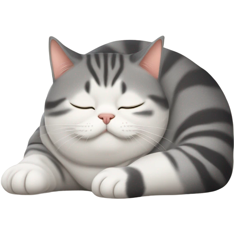 fat American shorthair cat sleeping emoji